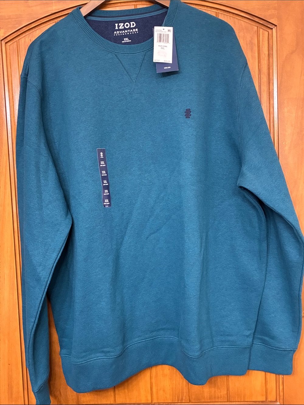 Izod Teal Crewneck Sweatshirt - Solid Teal